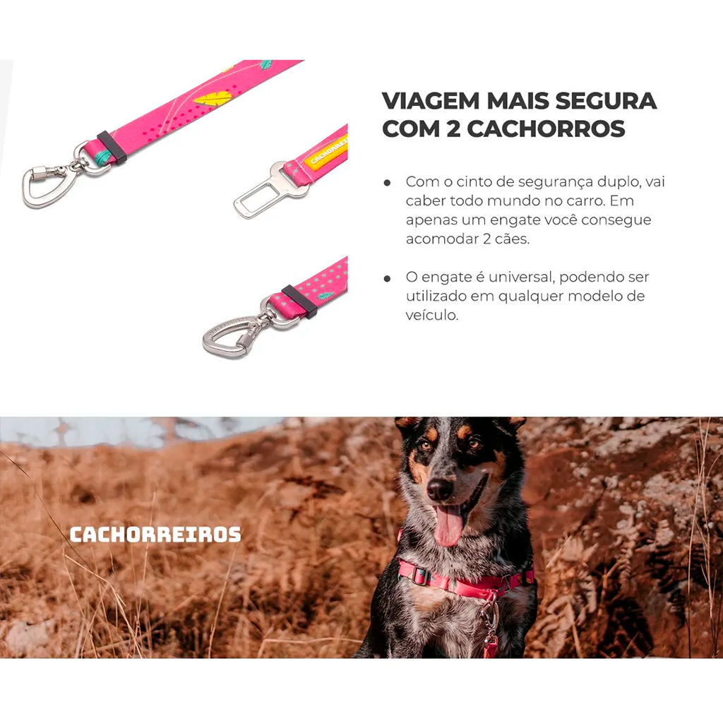 CACHORREIROS CORREA CINTURON DE SEGURIDAD DOBLE OLIVIA TALLA G - L